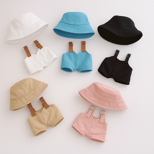 Salopette e cappellino per Labubu